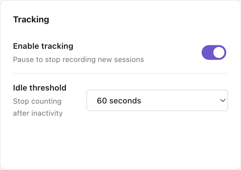 Tracking controls in Pulse